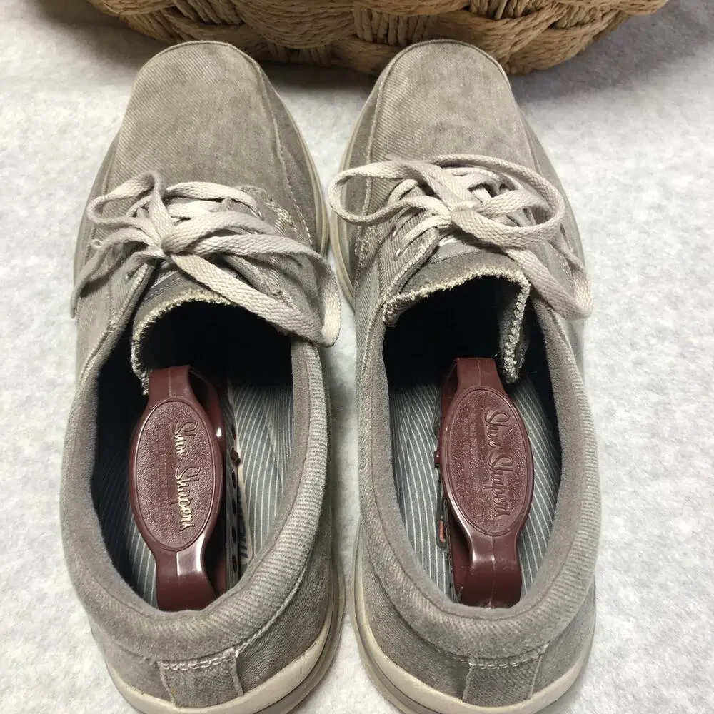 Skechers Elvin Shoes Mens Size 12 64108 Taupe Canvas Lace Up Superior Oxford - Picture 6 of 12